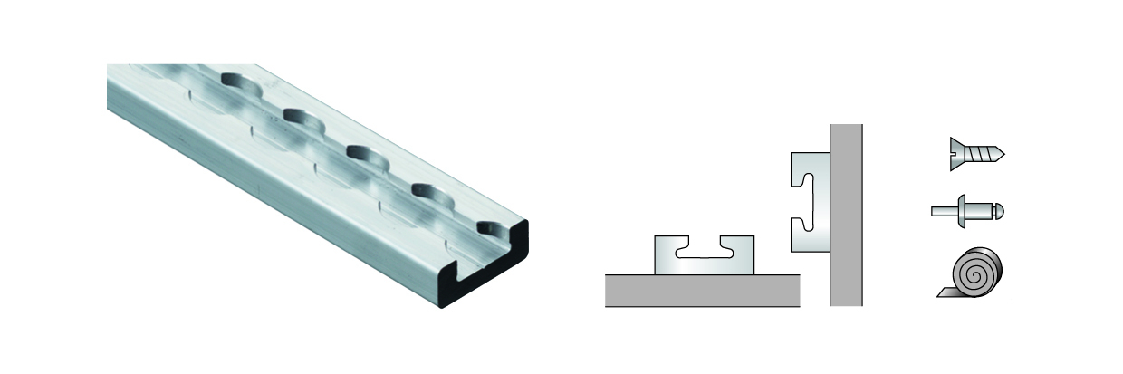 Airlineschiene eckig